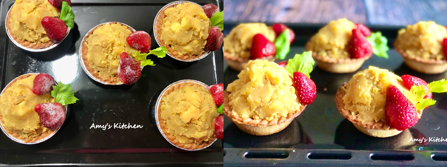 【黑糖地瓜草莓塔】Brown Sugar Sweet Potato Strawberry Tart
