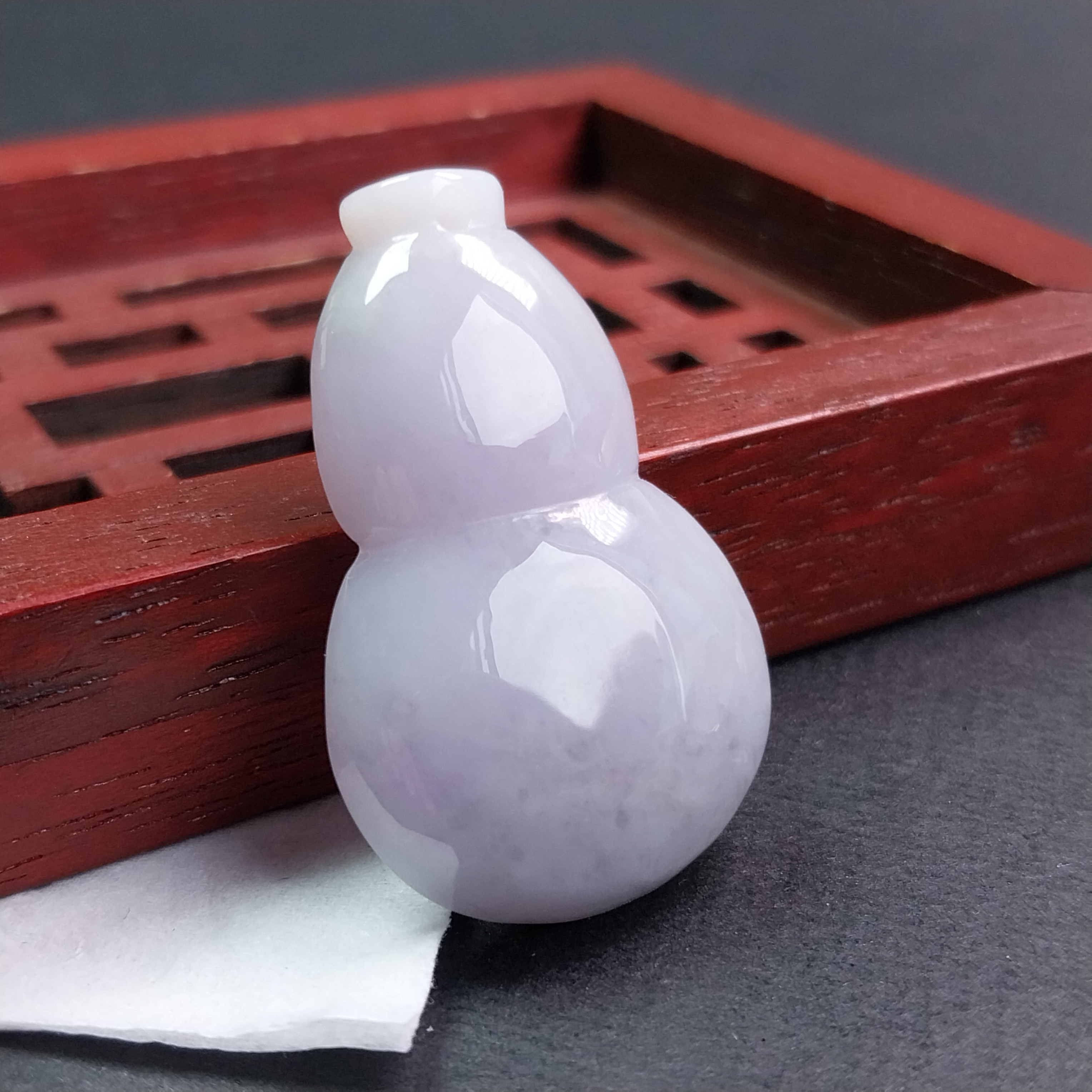 冰淡紫葫蘆吊墜, 天然翡翠A玉, 緬甸玉, Jade, Jadeite