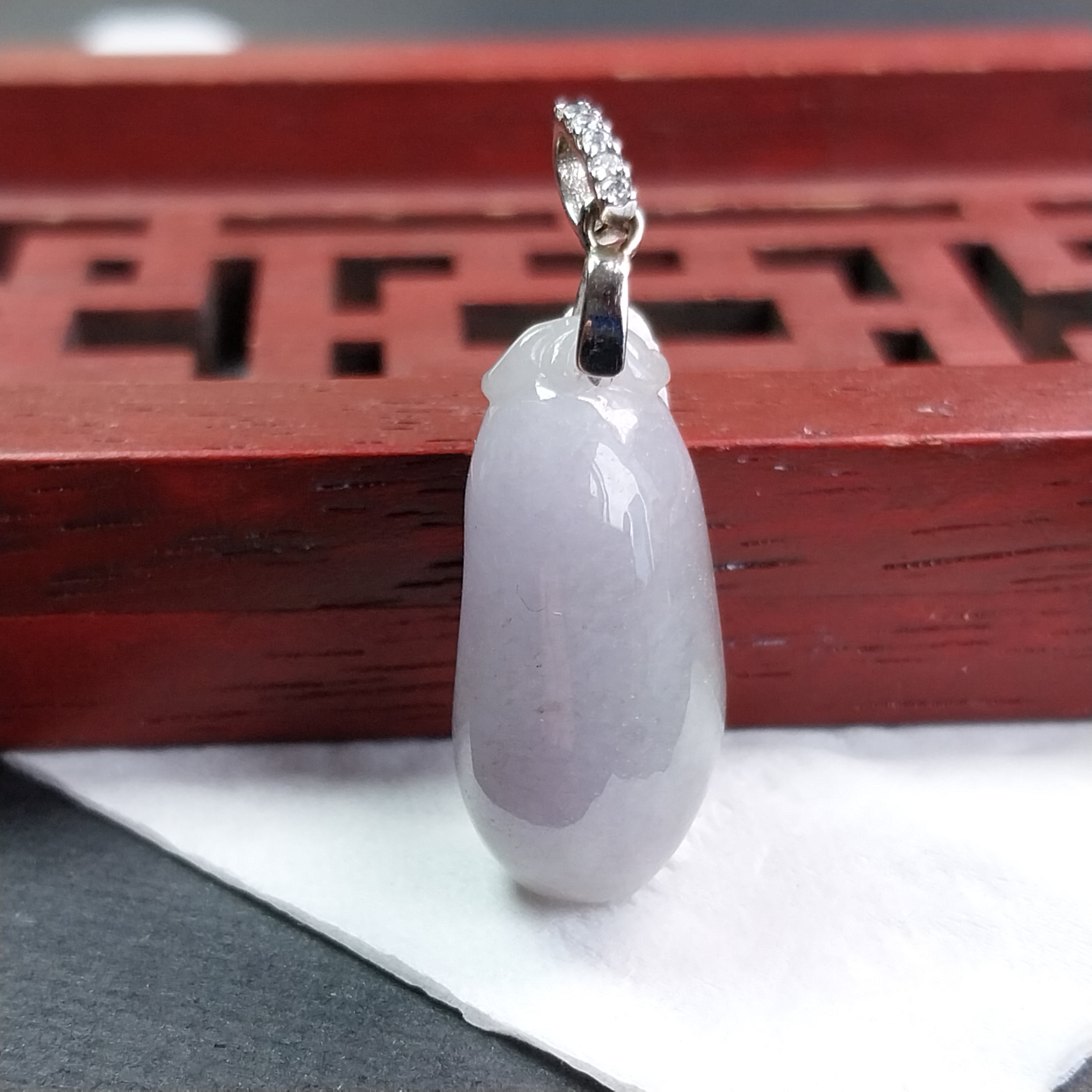 冰紫小福瓜吊墜, 天然翡翠A玉, 緬甸玉, Jade, Jadeite