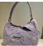 [S] NERDY MUHLY ECO FUR 2WAY HOBO BAG,PURPLE, SN156 (SN156)