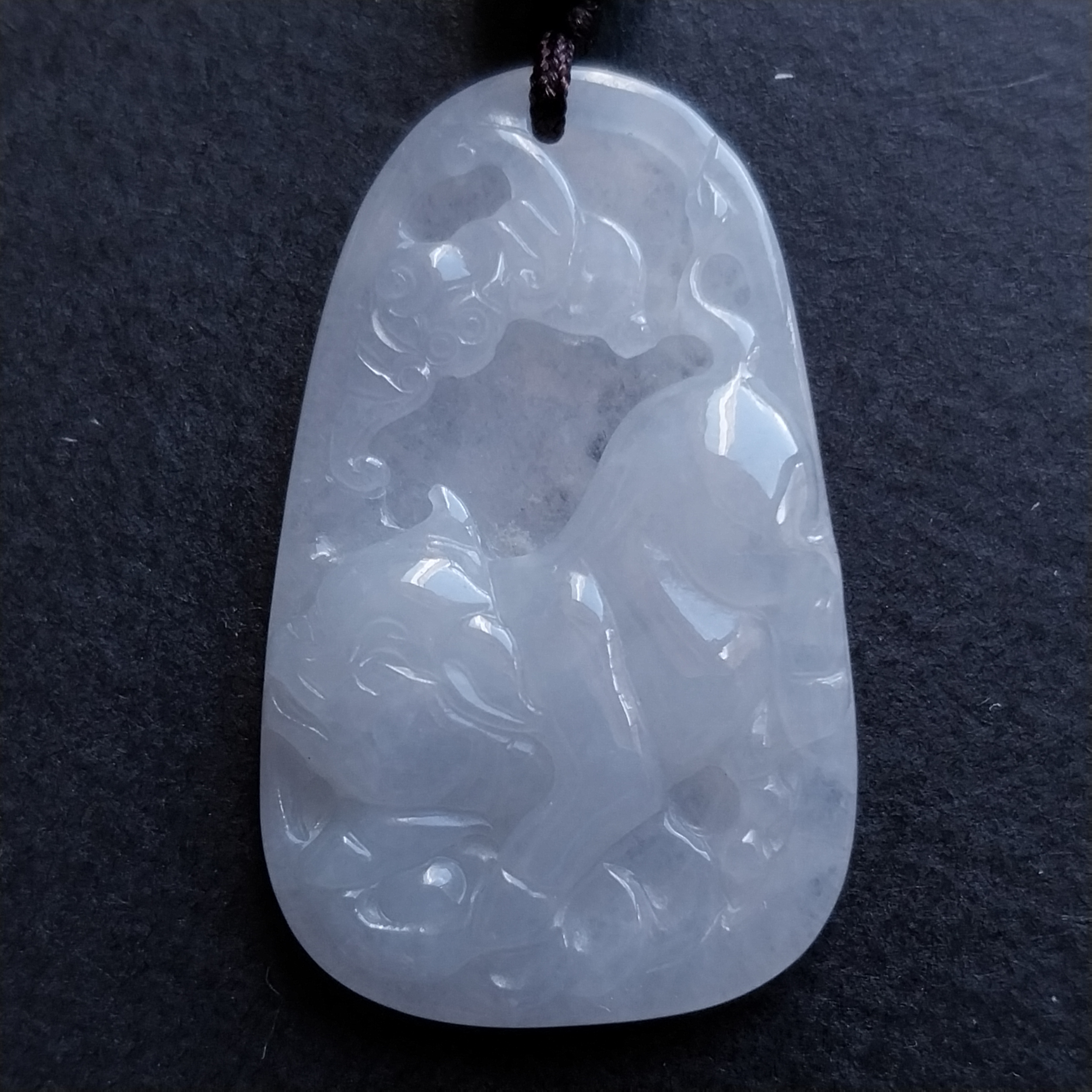 J2076 冰白小豬牌吊墜