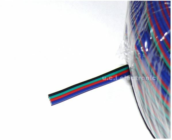 【UCI電子】(B-1) RGB四色電線4pin 4芯鍍錫銅線材 22AWG七彩RGB燈條連接線 一卷100米