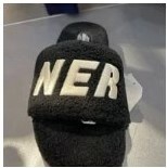 [S] NERDY FOFO FLEECE SLIDE,BLACK, SN160 (SN160)