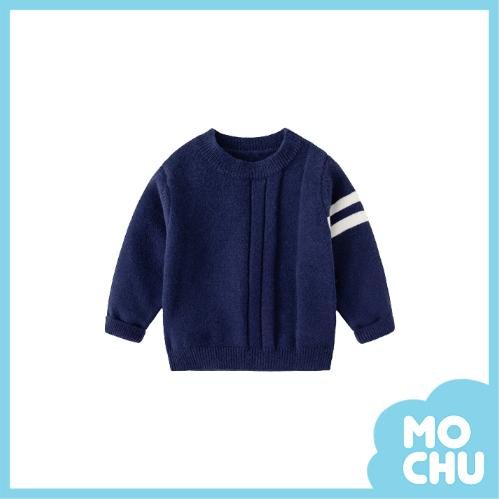 經典條紋圓領套頭毛衣(兩色)