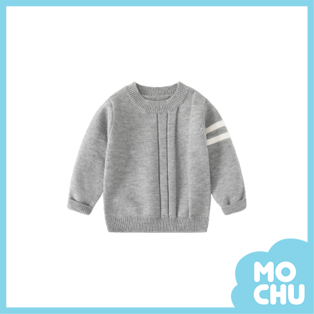 經典條紋圓領套頭毛衣(兩色)