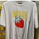 [S] NERDY STRAWBERRY 1/2 SLEEVE TSHIRT,WHITE, SN162 (SN162)
