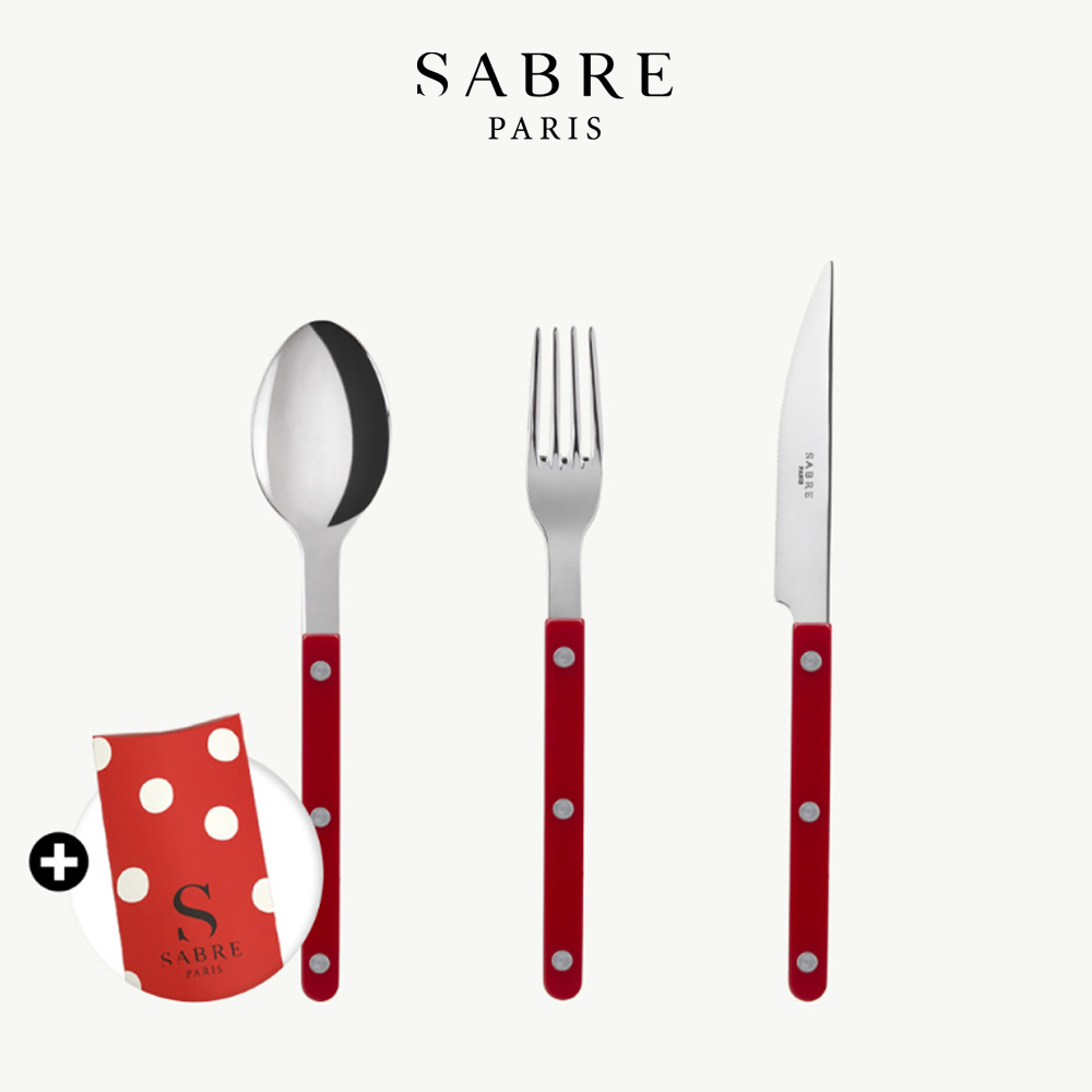 SABRE | Bistrot 復古酒館鈕扣系列 | 主餐亮面質感3件組