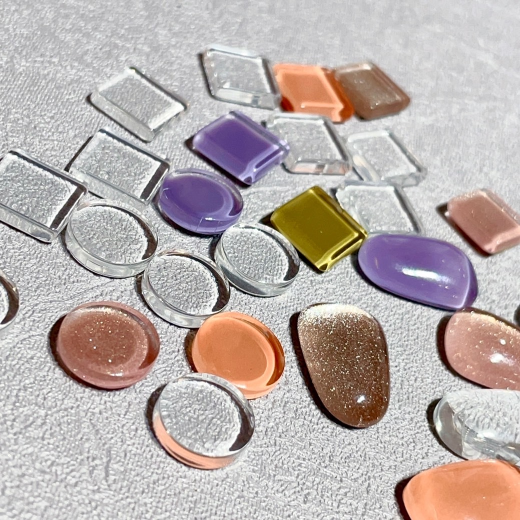 美甲清透色卡磚