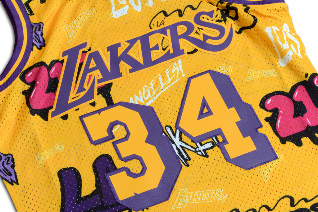 Mitchell & Ness 洛杉磯湖人隊 Shaquille O'neal Slap Sticker Swingman 球衣