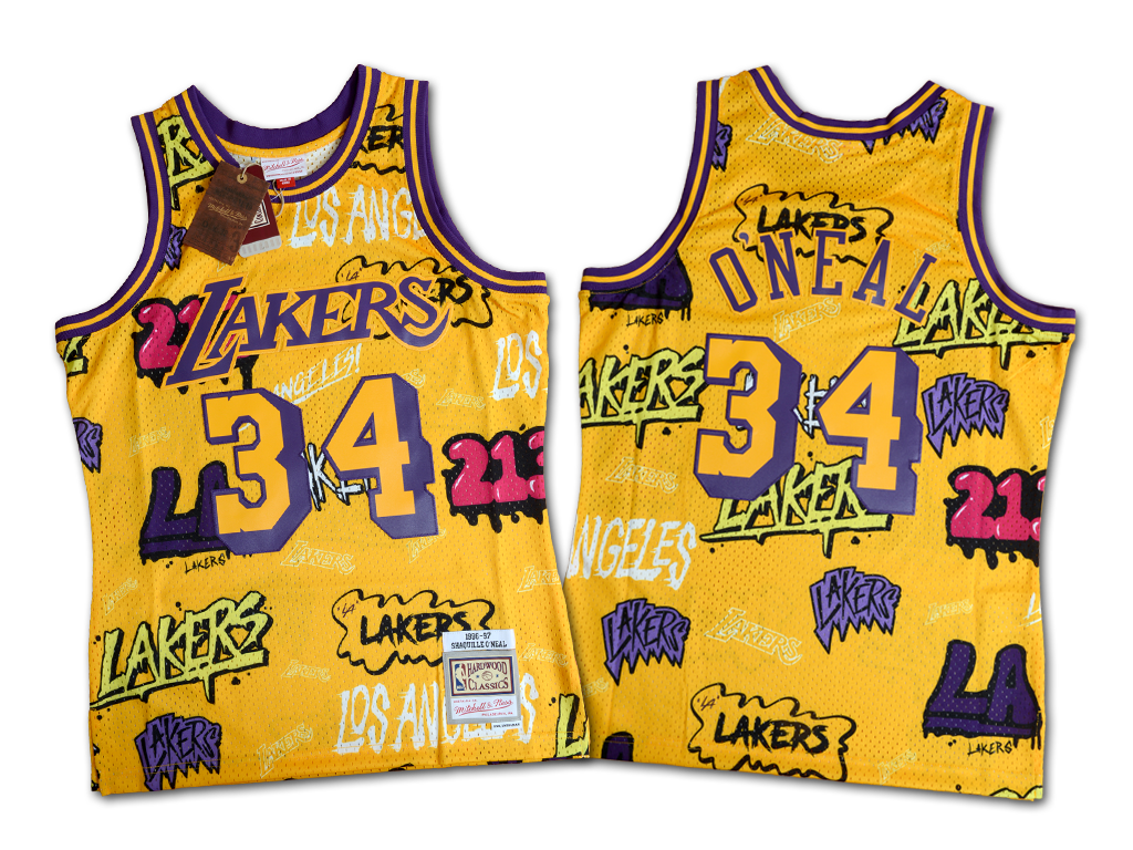 Mitchell & Ness 洛杉磯湖人隊 Shaquille O'neal Slap Sticker Swingman 球衣