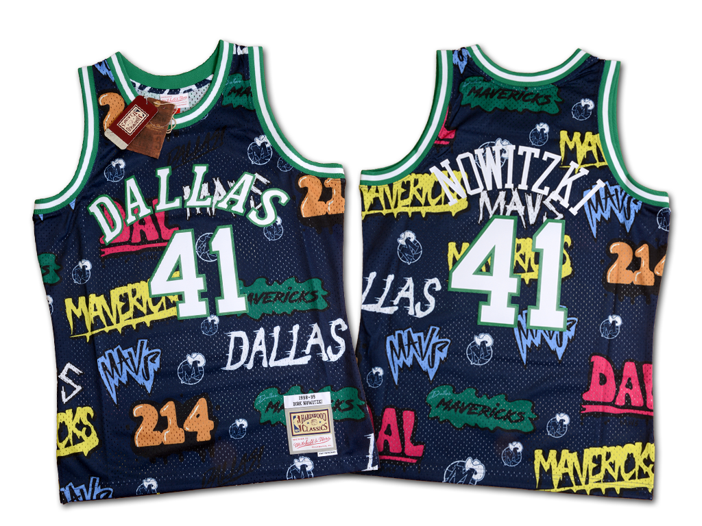 Mitchell & Ness 達拉斯獨行俠隊 Dirk Nowitzki Slap Sticker Swingman 球衣