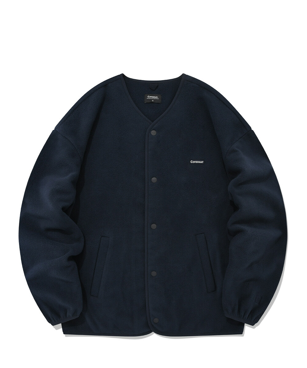 COVERNAT 抓絨無領夾克 海軍藍