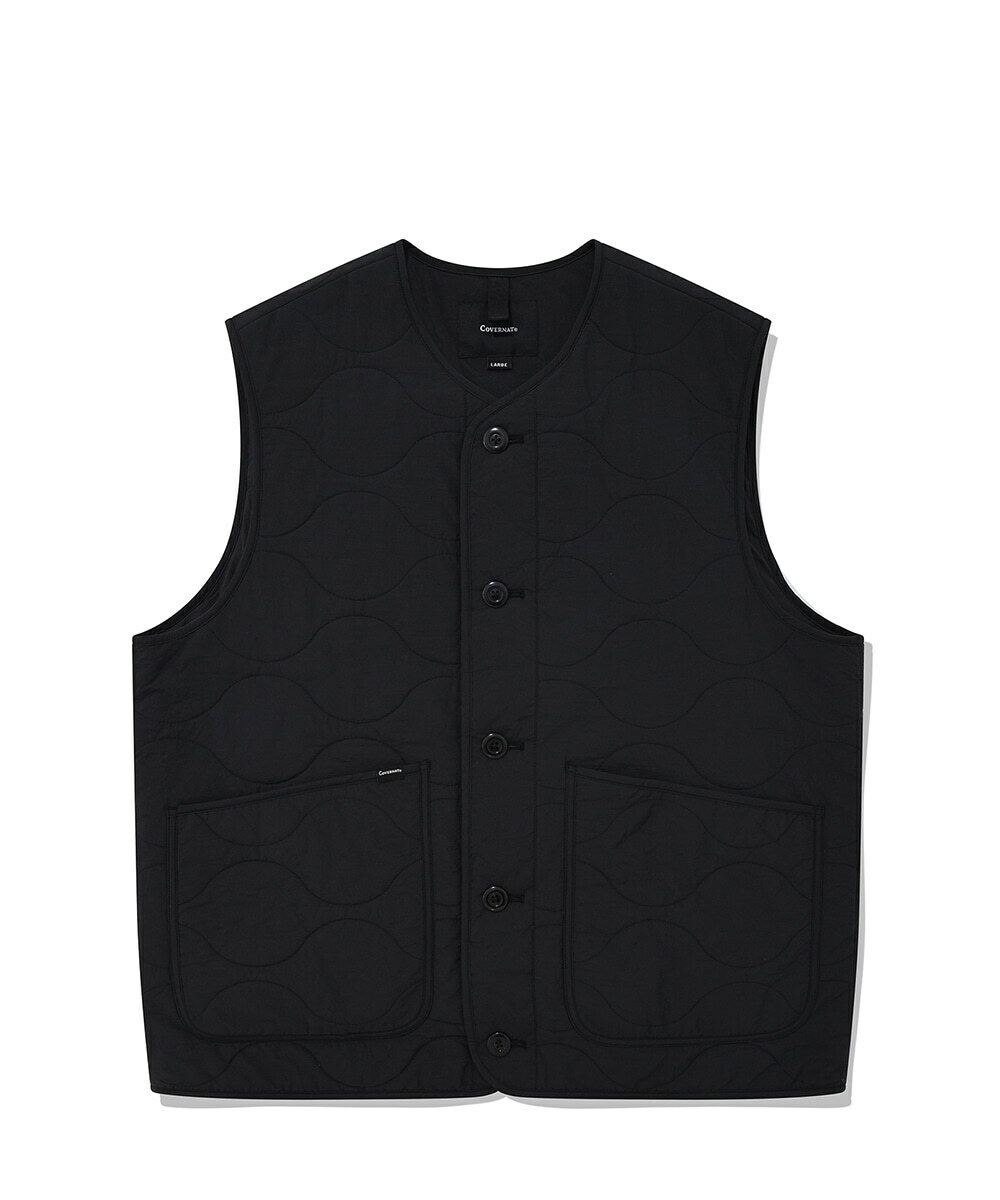 COVERNAT 短款絎縫背心 黑色