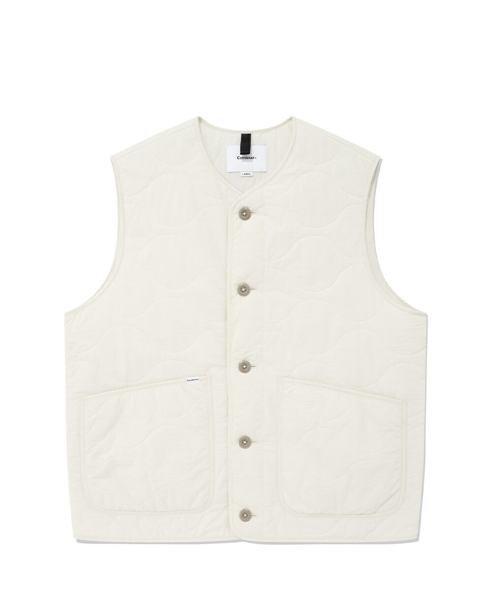 COVERNAT 短款絎縫背心 象牙色