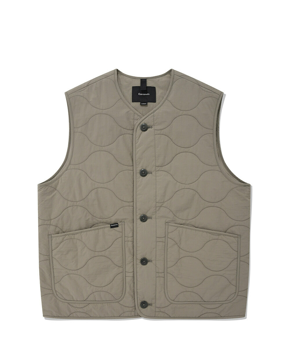 COVERNAT 短款絎縫背心 米色