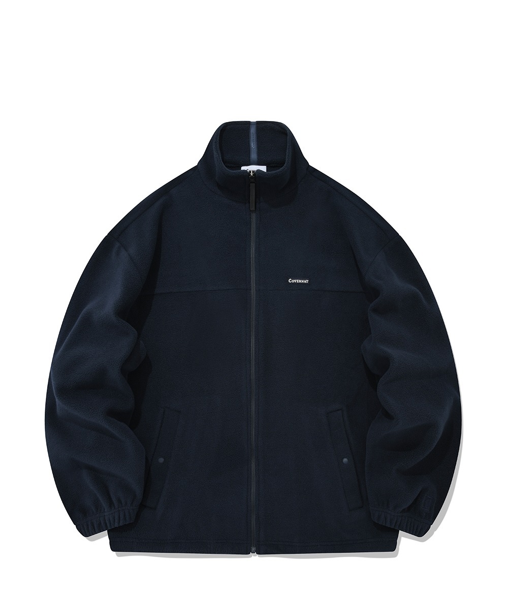 COVERNAT 抓絨拉鍊夾克 海軍藍