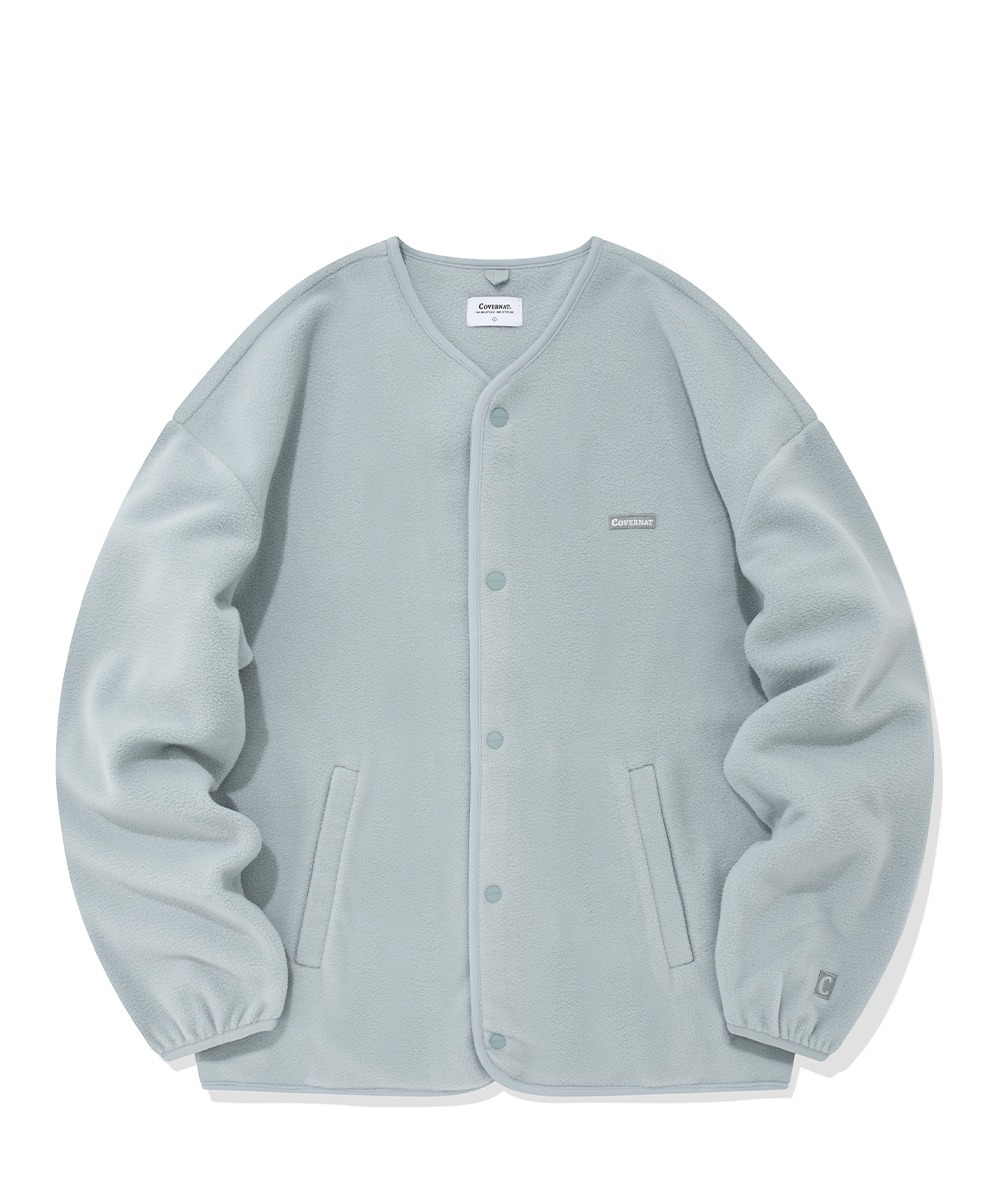 COVERNAT 抓絨無領夾克 天藍色