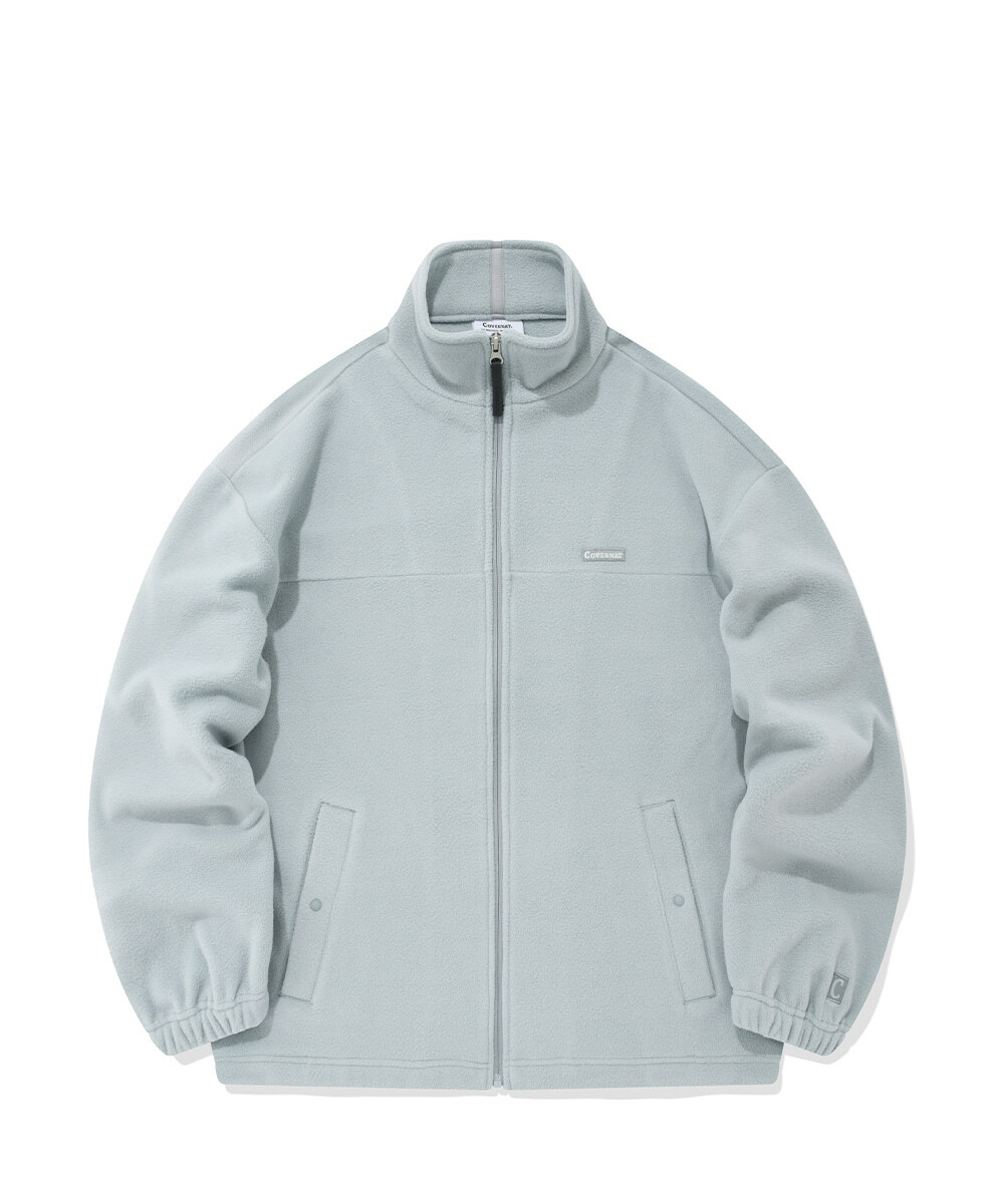 COVERNAT 抓絨拉鍊夾克 天藍色