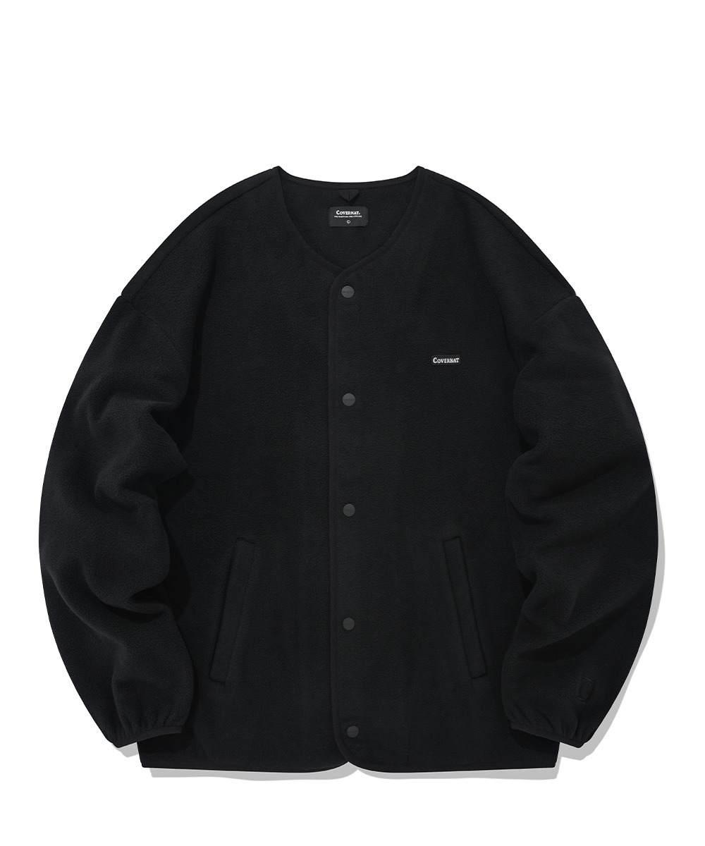 COVERNAT 抓絨無領夾克 黑色
