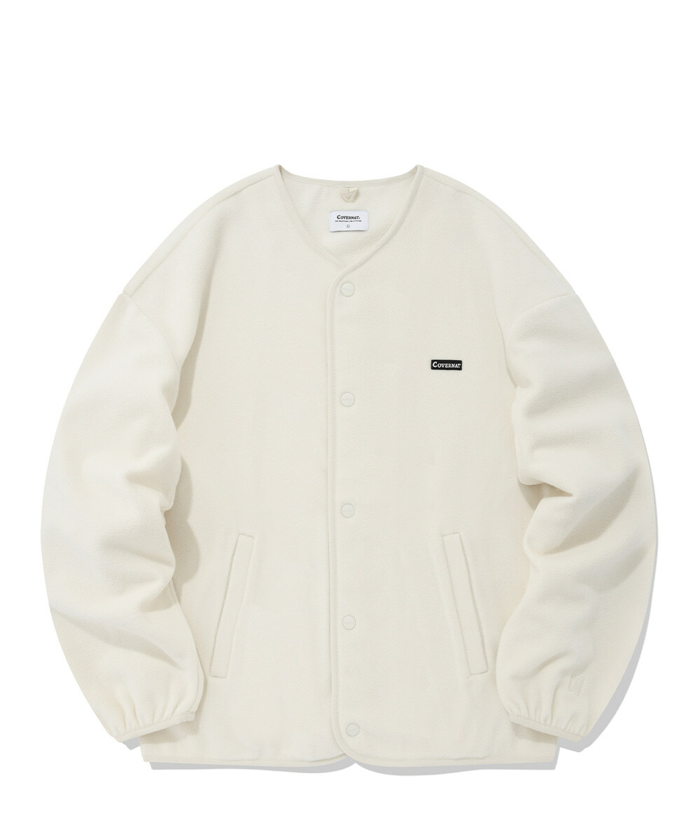 COVERNAT 抓絨無領夾克 象牙色