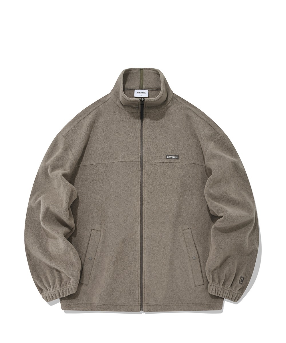 COVERNAT 抓絨拉鍊夾克 米色