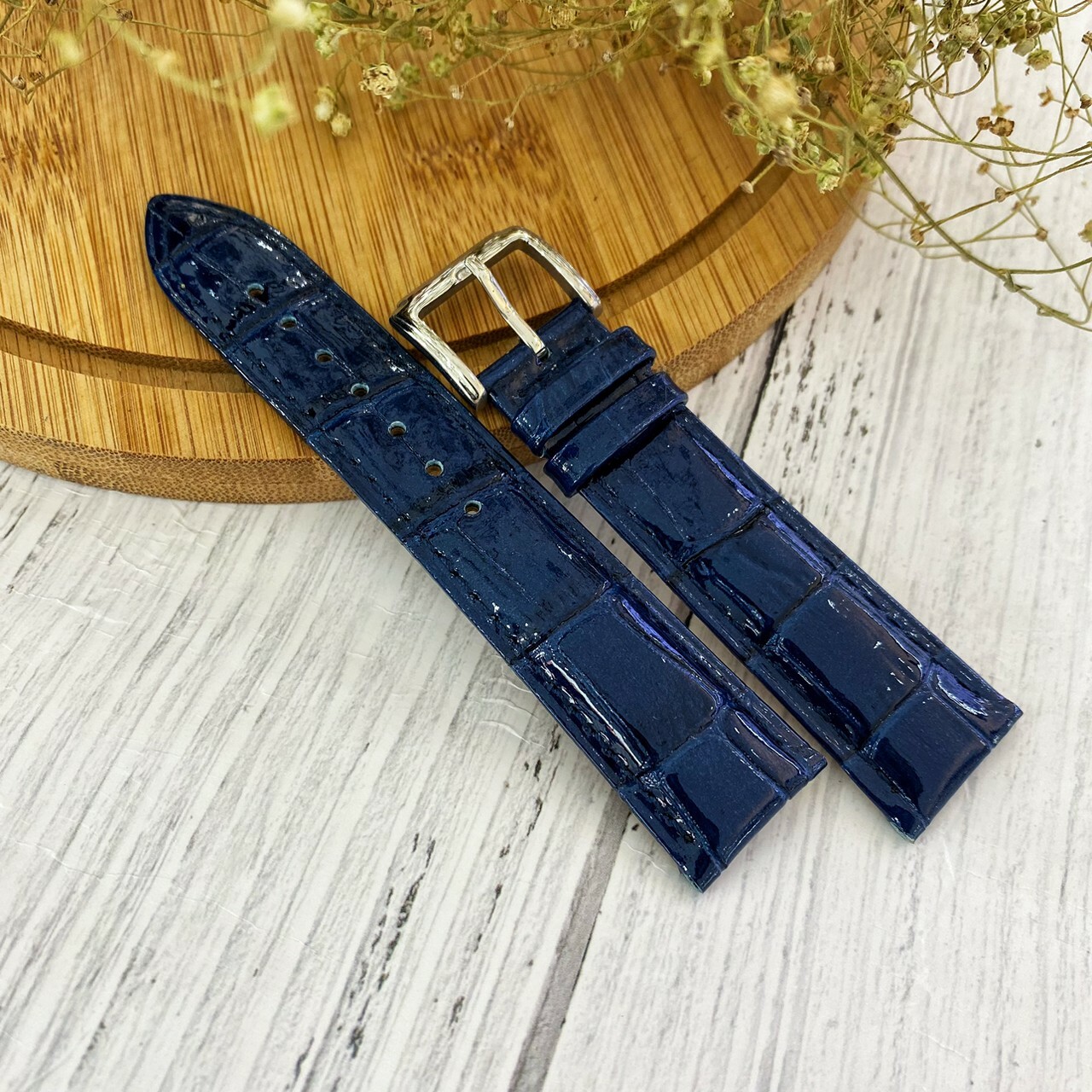 【皮帶】 亮面高質感皮帶 SL180 酒紅 /深藍 12mm~20mm 現代鐘錶