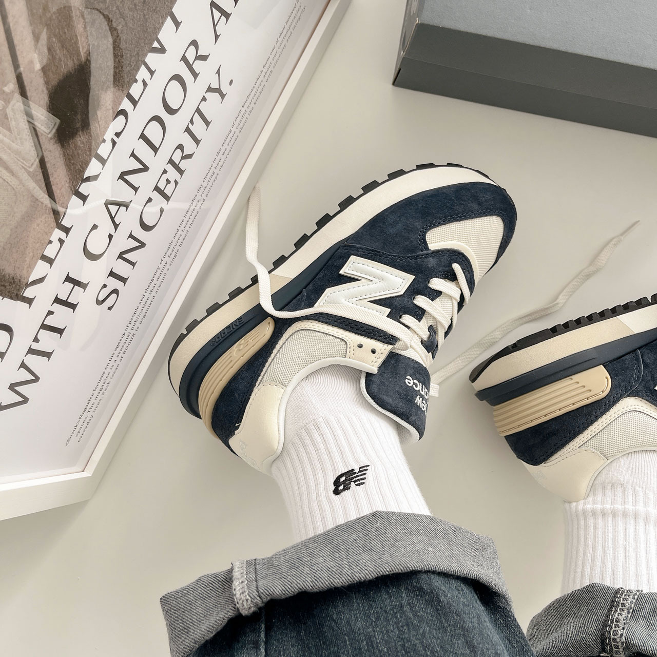 NEW BALANCE 574 LEGACY NB 深藍 海軍藍 奶茶色 復古 U574LGRN IU同款 / 預購