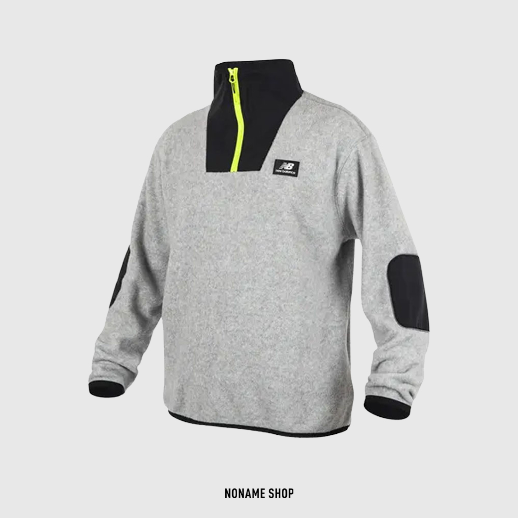 🎄聖誕限定優惠🎄 NEW BALANCE ALL TERRAIN SPIN 1/4 拉鍊 半截式 立領 大學T 灰色 (男款)
