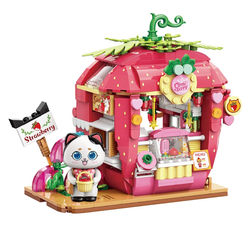 Lovely Street系列拼裝積木：牛奶草莓屋