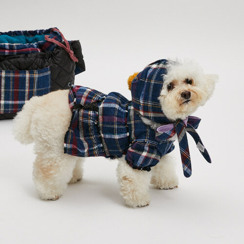 Louisdog 格紋抽紗小洋裝