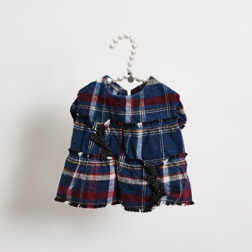 Louisdog 格紋抽紗小洋裝