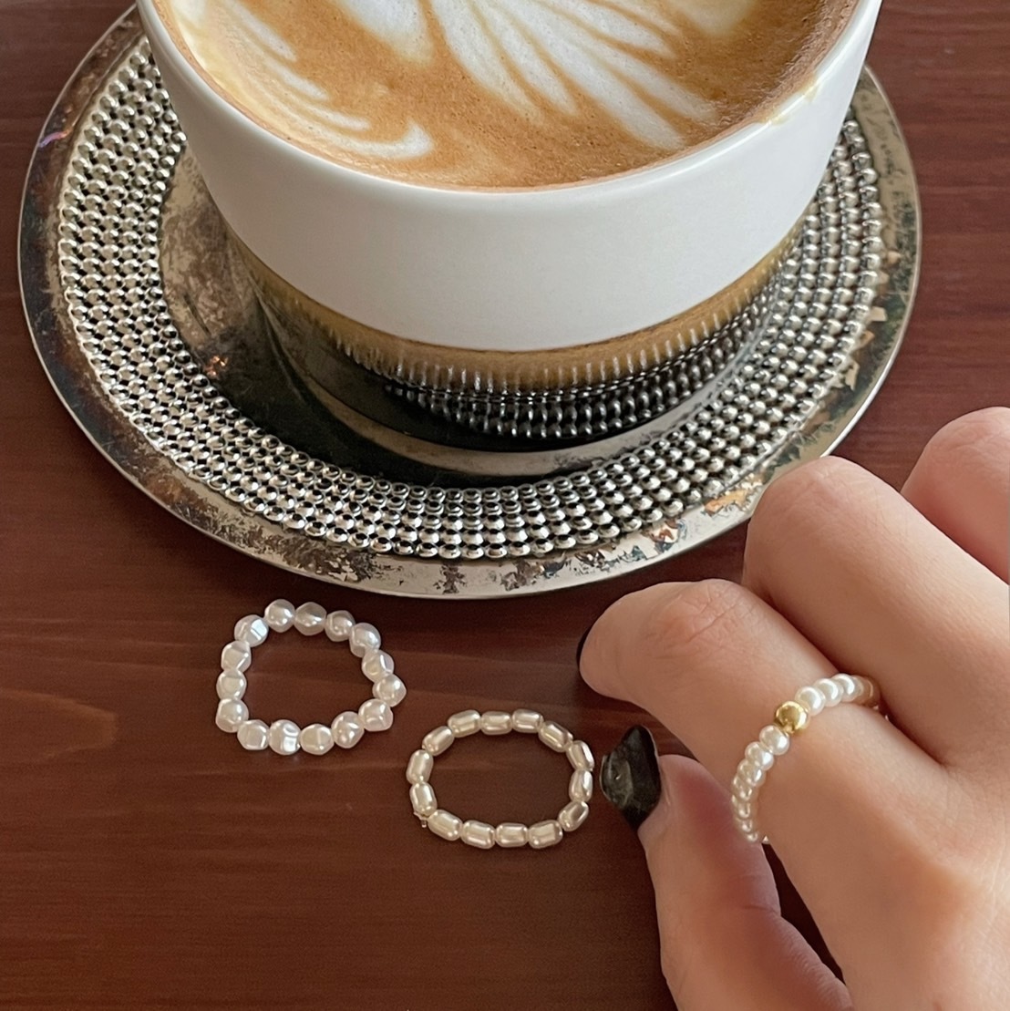 法式珍珠戒指組