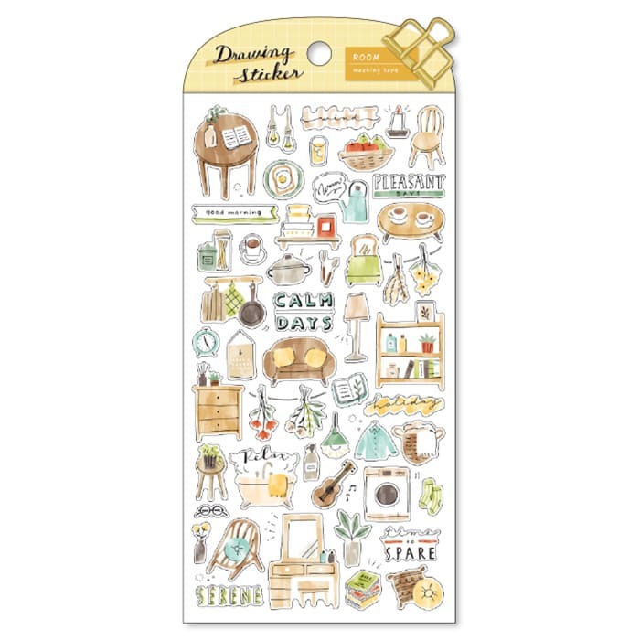 房間 手繪插畫系列貼紙|日本Mind Wave