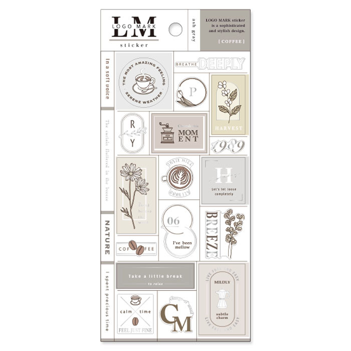咖啡 箔押 PET透明貼紙 Logo Mark系列|日本Mind Wave