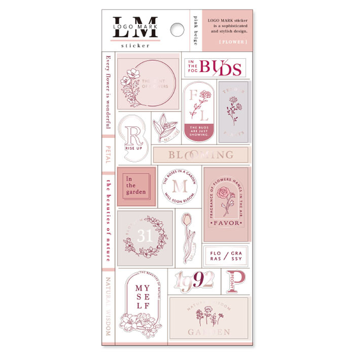 花草 箔押 PET透明貼紙 Logo Mark系列|日本Mind Wave