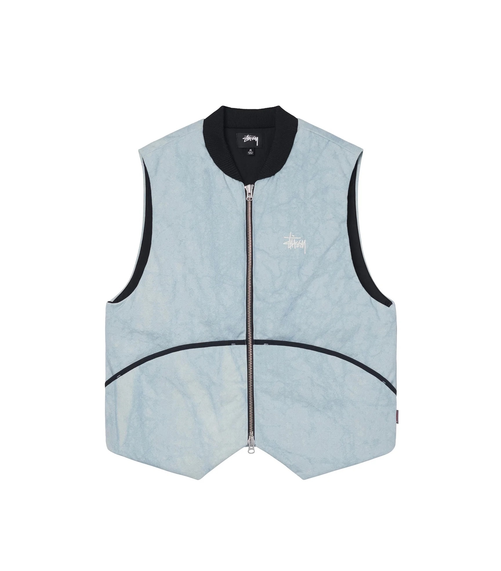 STÜSSY FW22 WASHED CANVAS PRIMALOFT VEST BLUE