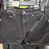 [S] EVISU HILLS LOGO EMBROIDERED SHORT,BLACK, EU2FDH751-BLACK (SEV155)