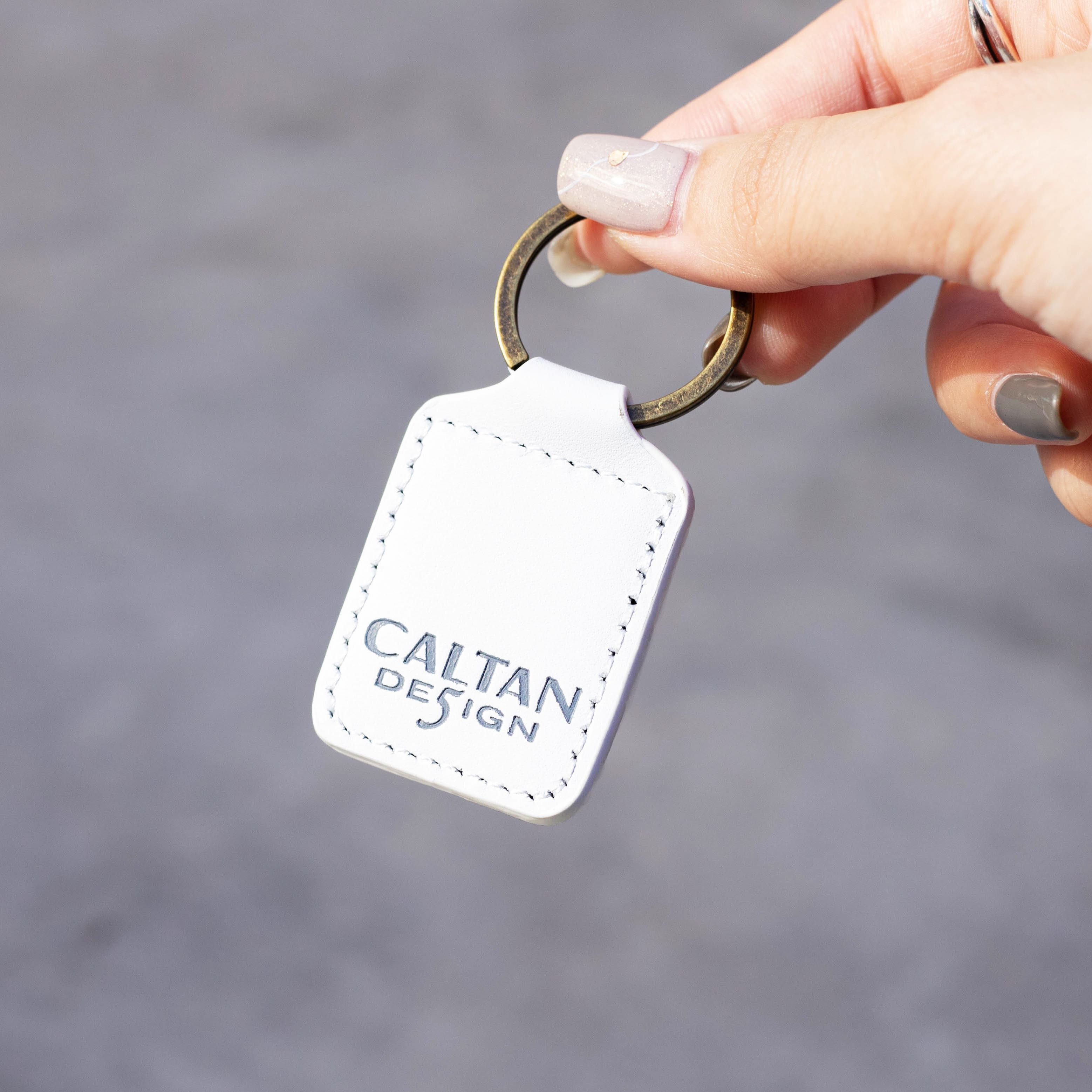 真皮訂製方形鑰匙圈-兩色(912502)