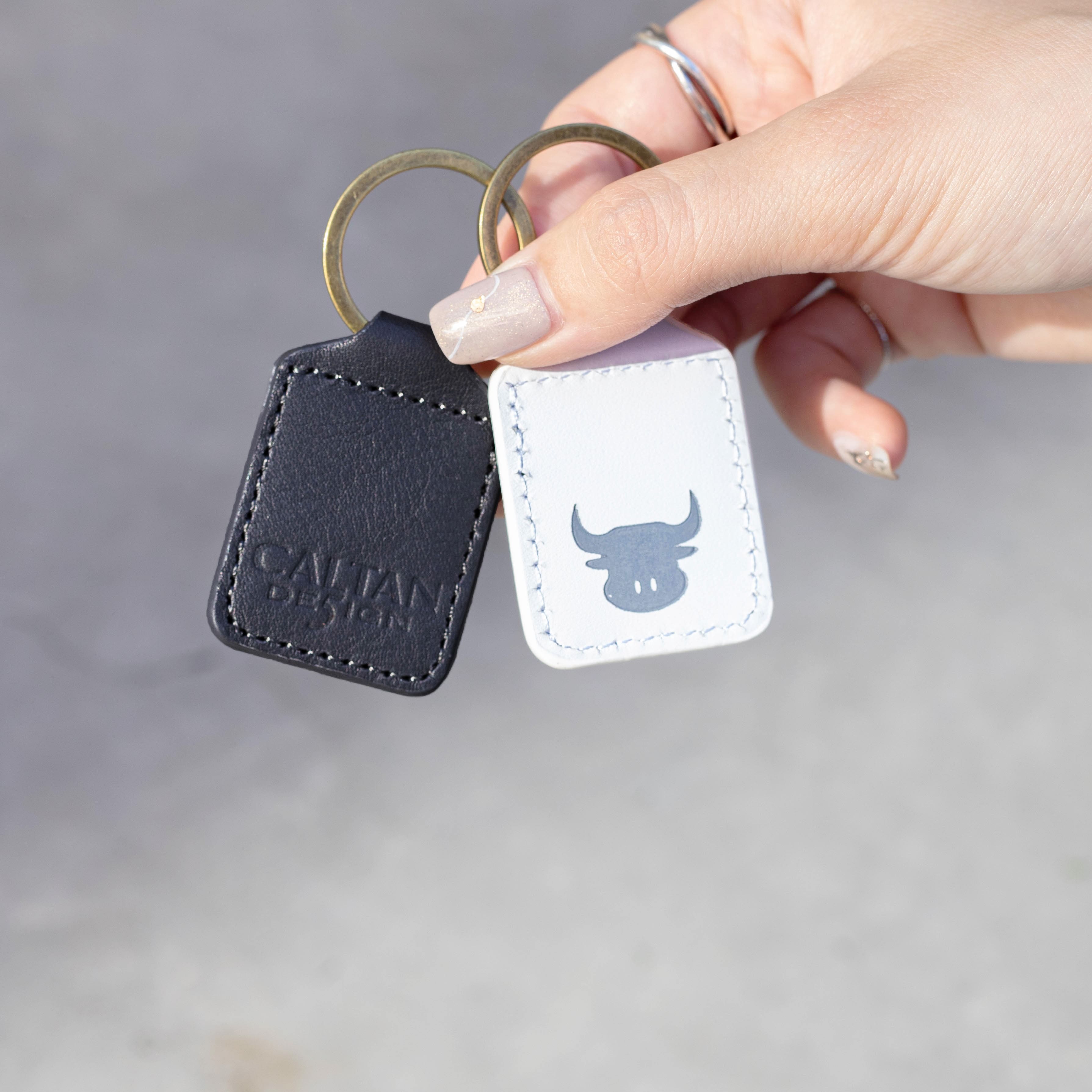 真皮訂製方形鑰匙圈-兩色(912502)