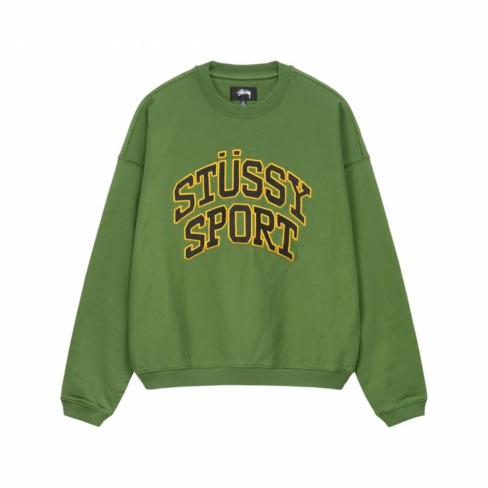 STÜSSY FW22 Relaxed Oversized Crew Green