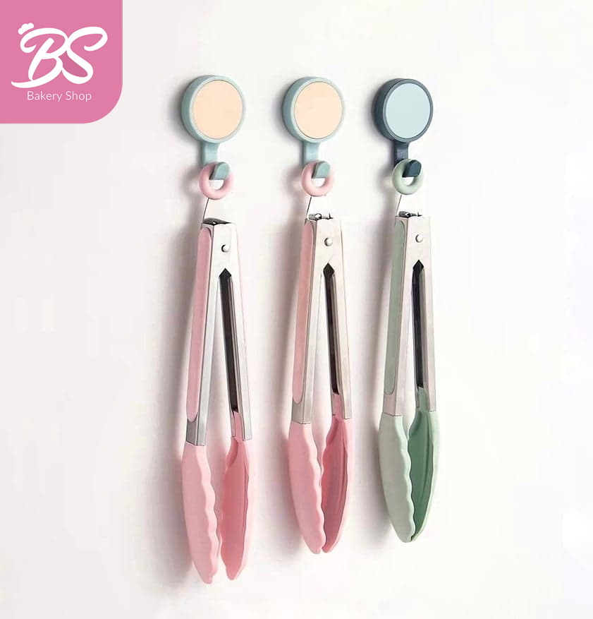 【Silicone Tongs 9 inch】Stainless Steel Handle Kitchen Clip Cooking Tools Utensils BS8003 BS8004