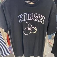 [S] MODERNWORKS,KIRSH ARCH GRADIATION LOGO CHERRY SHORT SLEEVE T0SHIRT,BLACK, KFKQMCTR3MBKA (SMW73)