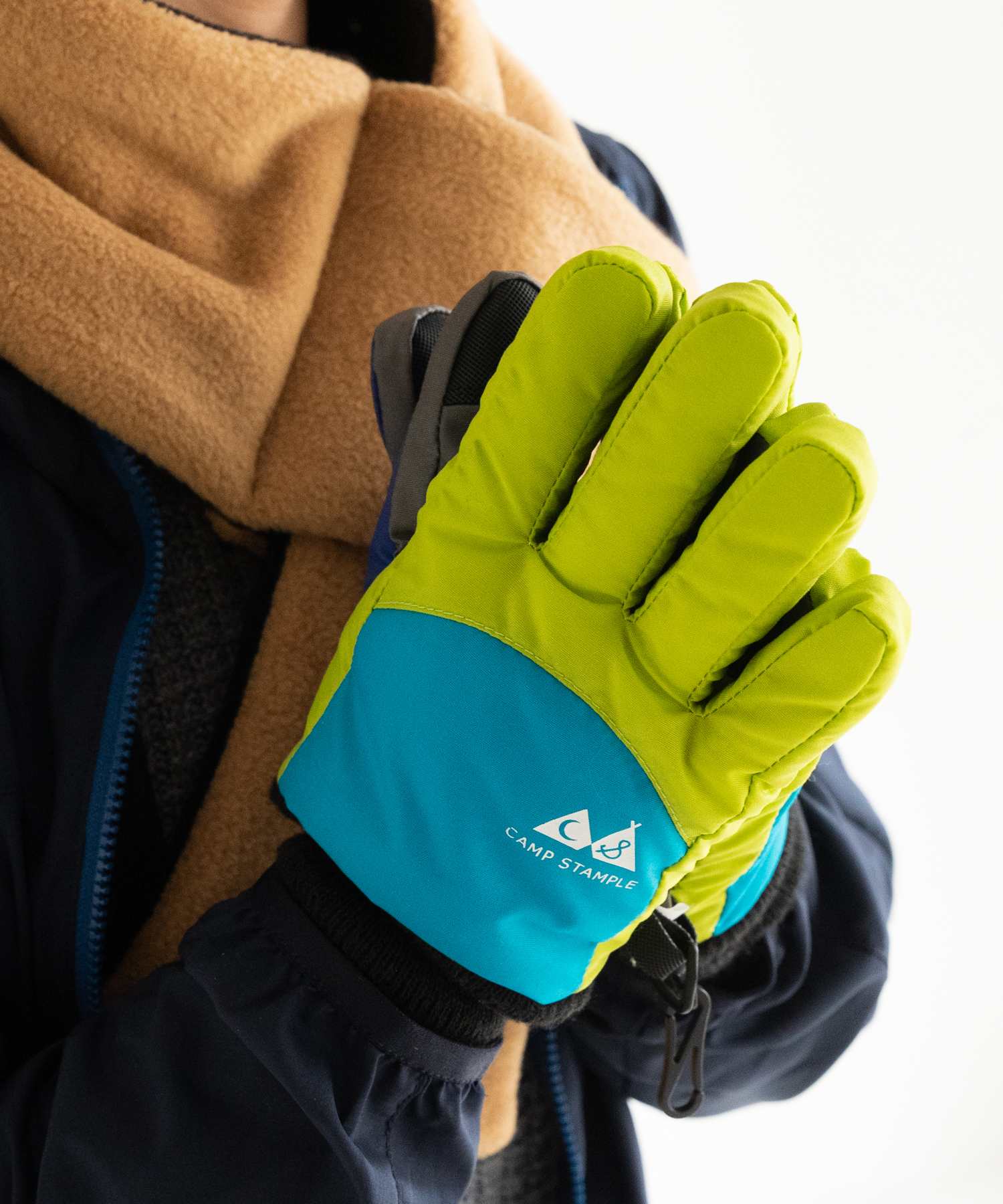 日本stample 露營系列 防水 防寒 雪地保暖手套 (萊姆色，L ) 62005