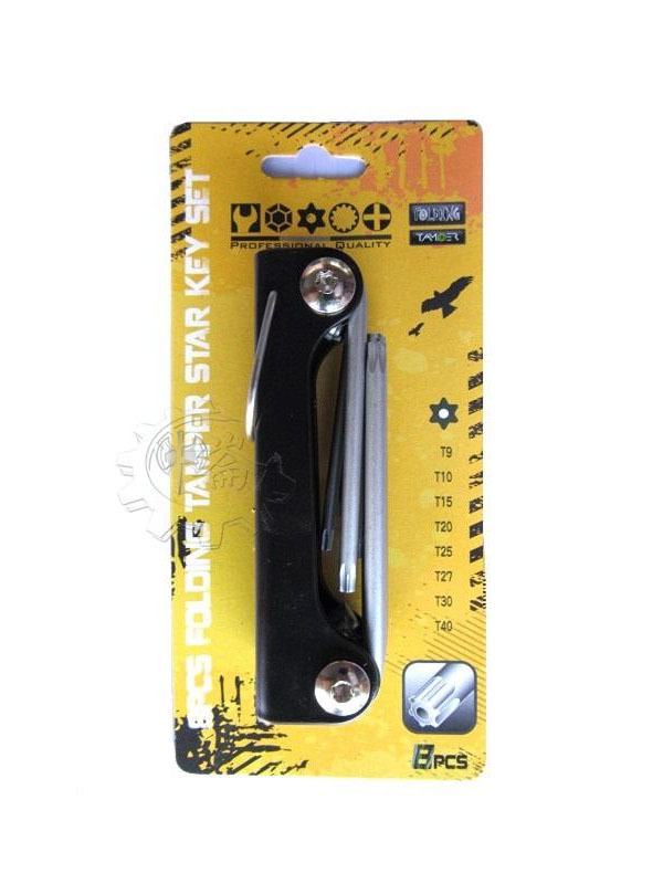 ＊中崙五金【附發票】 HEX 台灣製 折式 迷你 星型板手組 8PC