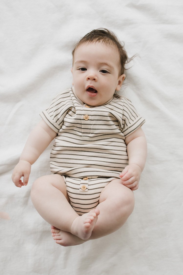 Jamie Kay-Organic Cotton Fine Rib Parker Bloomer有機棉細條紋燈籠褲(Oatmeal Mini Stripe)