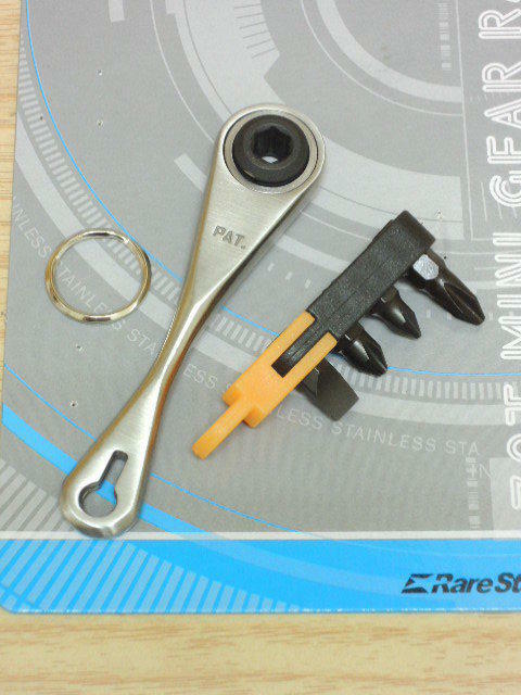 ＊中崙五金【附發票】隨身型白鐵棘輪板手組 螺絲起子組 可左右轉 5支入 附鑰匙圈 6SS