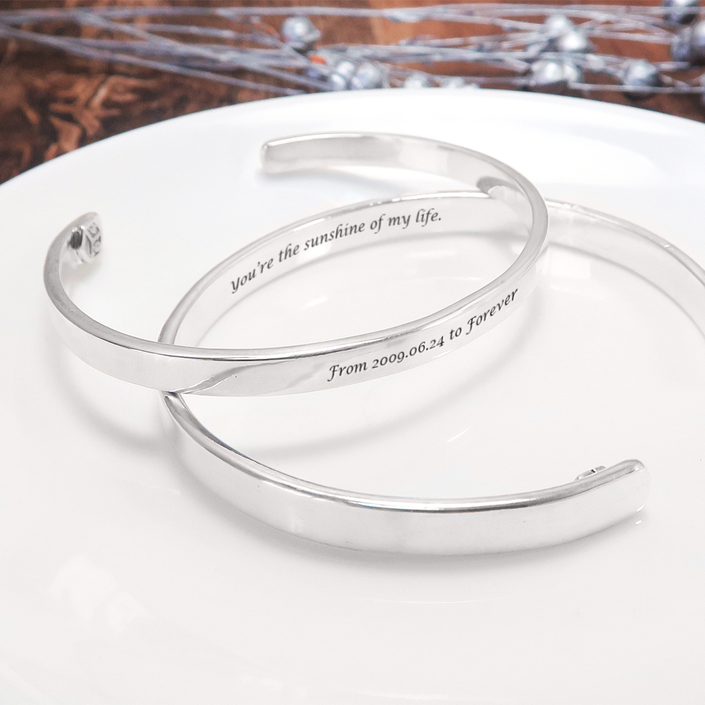 品牌經典情侶手環 亮面設計 刻字訂製手環