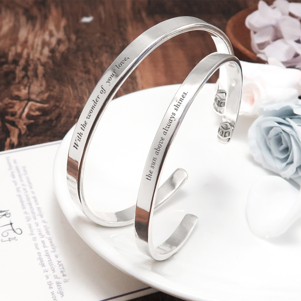 品牌經典情侶手環 亮面設計 刻字訂製手環