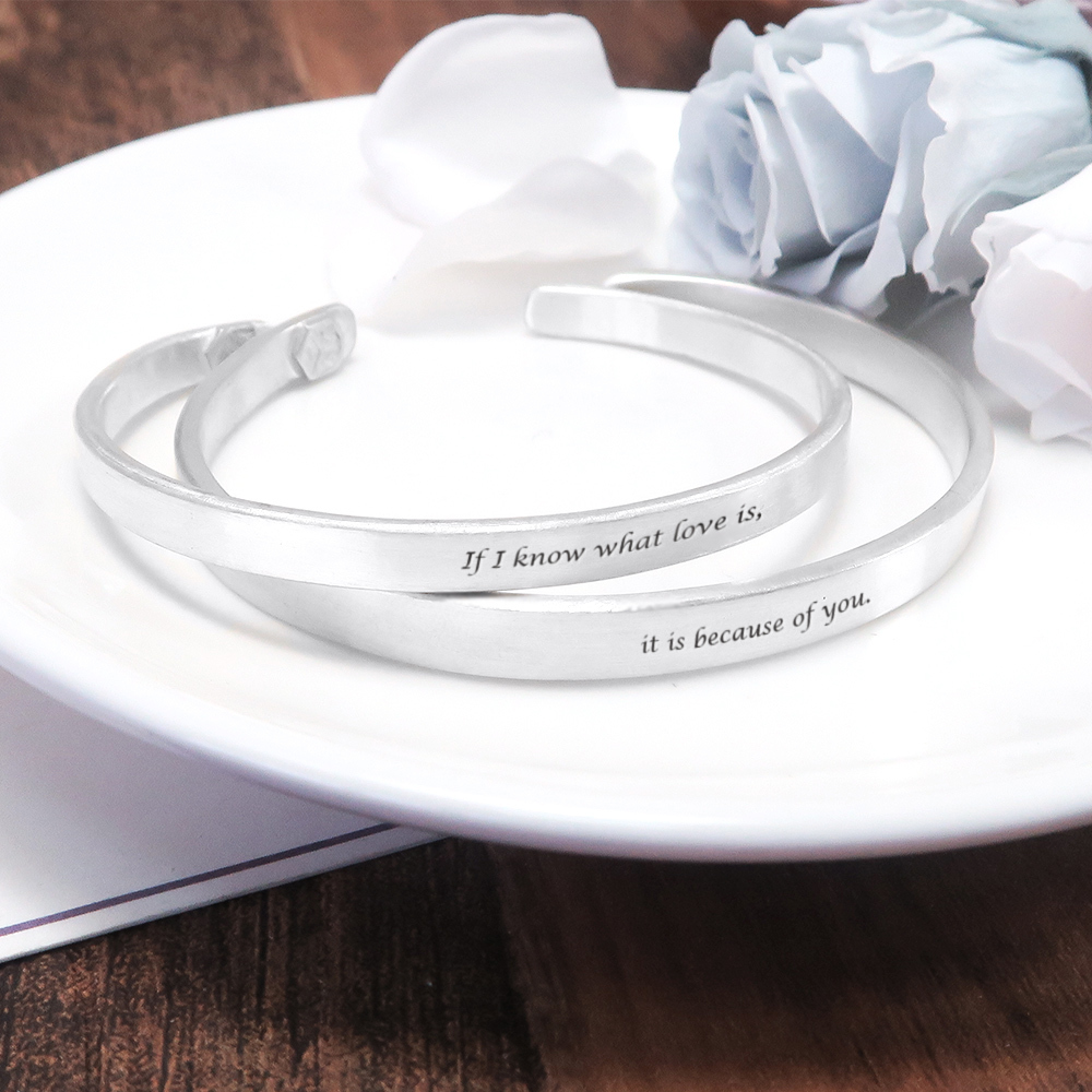 品牌經典情侶手環 霧面設計 刻字訂製手環