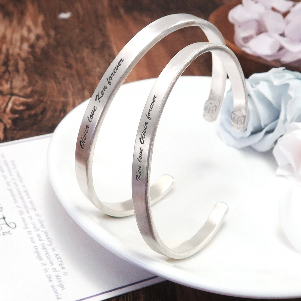 品牌經典情侶手環 霧面設計 刻字訂製手環